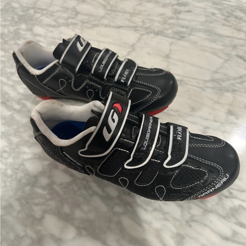 LG Black and Red Sneakers with Velcro Straps